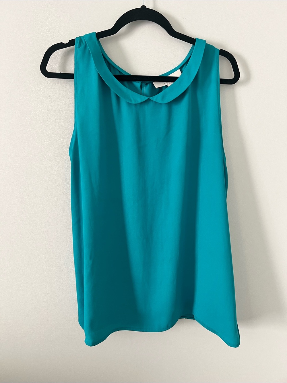 LOFT Teal Sleeveless Peter Pan Collar Camisole